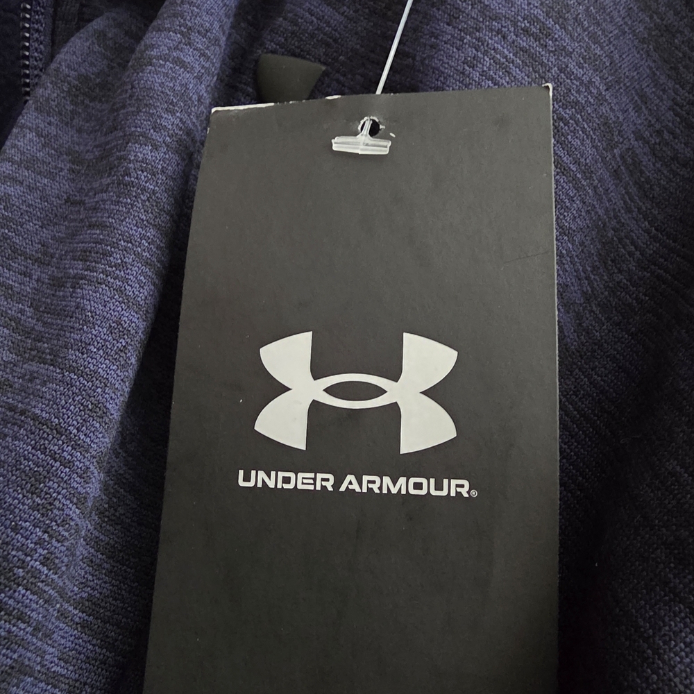 Under Armour Fleece Twist Navy Blue Quarter Zip Pullover Size Large - Picture 5 of 8